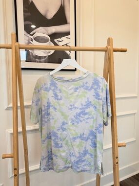 Zella Tie-Dye Short Sleeve Tee in Light Blue & Pastel Green